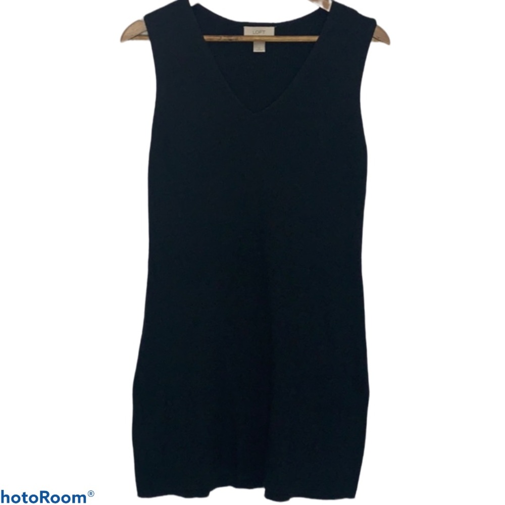 Ann Taylor Loft Soft Black Sweater Dress Sm